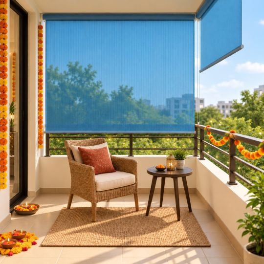 Hippo 90% Sun Block Outdoor Roller Blind (HDPE)