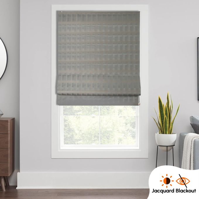 Hippo Blackout Texture Indoor Roman Blind (Woven Jacquard)
