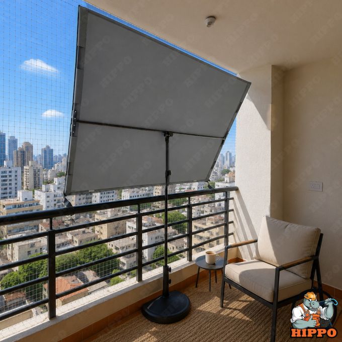 Hippo Portable Rectangle Balcony Umbrella