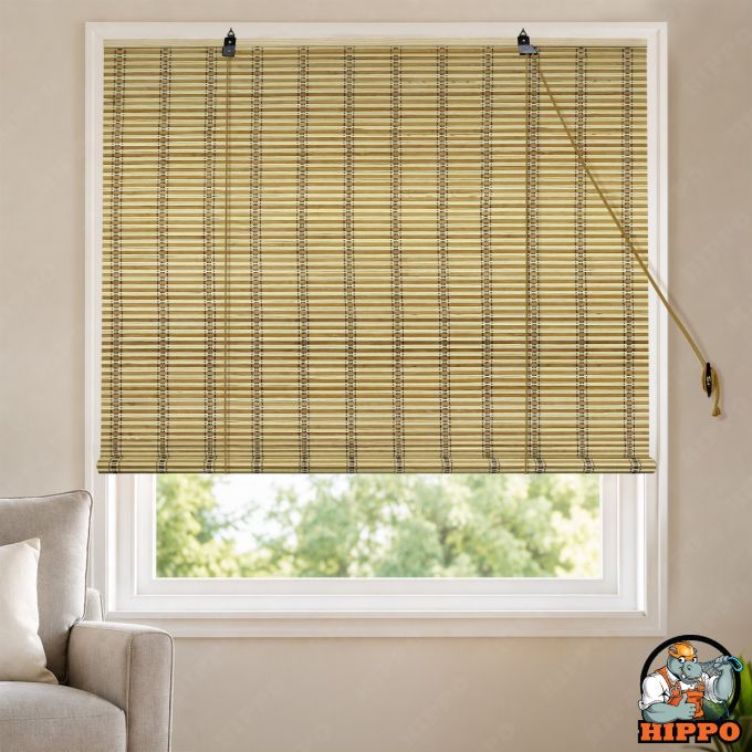 Hippo Natural Bamboo Roller Blind Dual-Tone