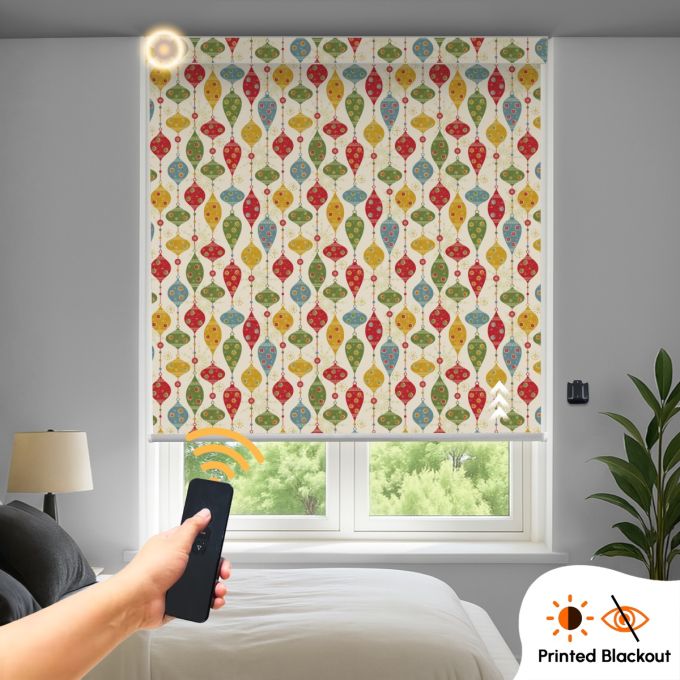 Hippo Blackout Printed Motorised Indoor Roller Blind (Form Coated Polyester)