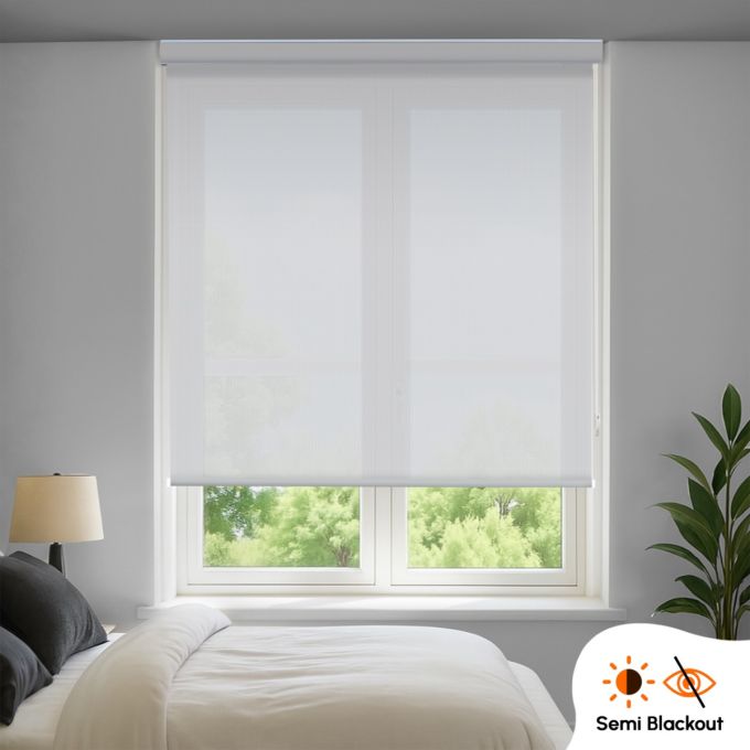 Hippo Semi Blackout Sun Screen Indoor Roller Blind (Premium PVC Coated)