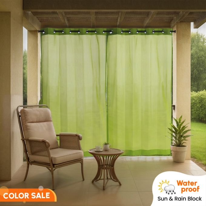  Lime Grass Color on Sale - Hippo Waterproof Outdoor Eyelet Curtain (PVC Coated)