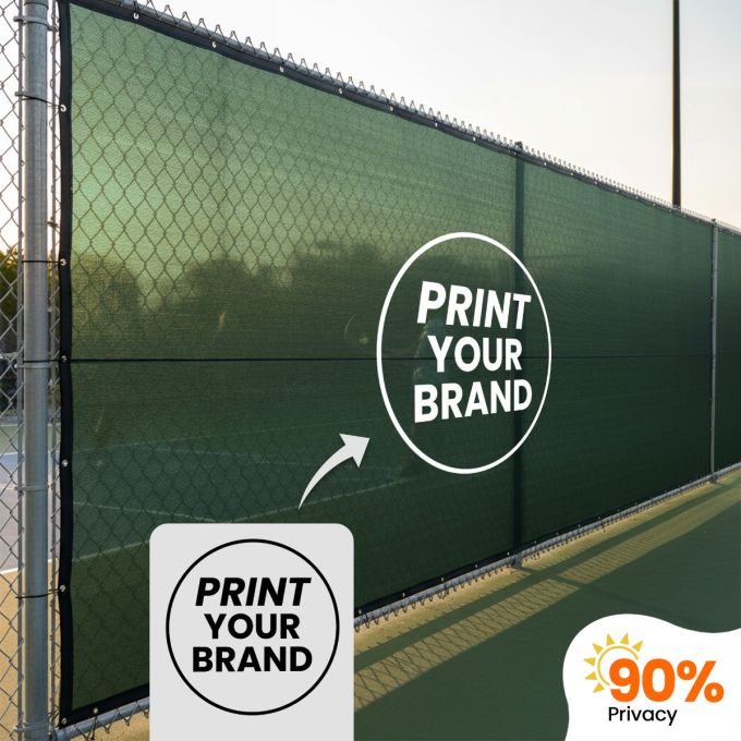Hippo Custom Premium Printed Fence with PP Band – 90% Privacy; Brand Your Event, Sport Courts & Construction Areas