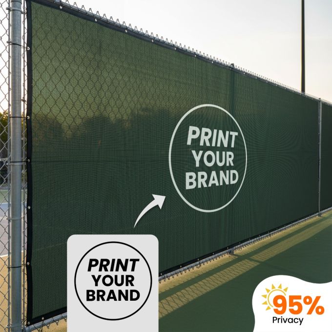 Hippo Custom Premium Printed Fence with PP Band – 95% Privacy; Brand Your Event, Sport Courts & Construction Areas
