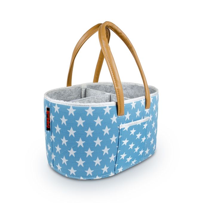 Hippo Everyday Baby Storage Cute Soft Curve Printed Leather Handle Diaper Caddy Bag