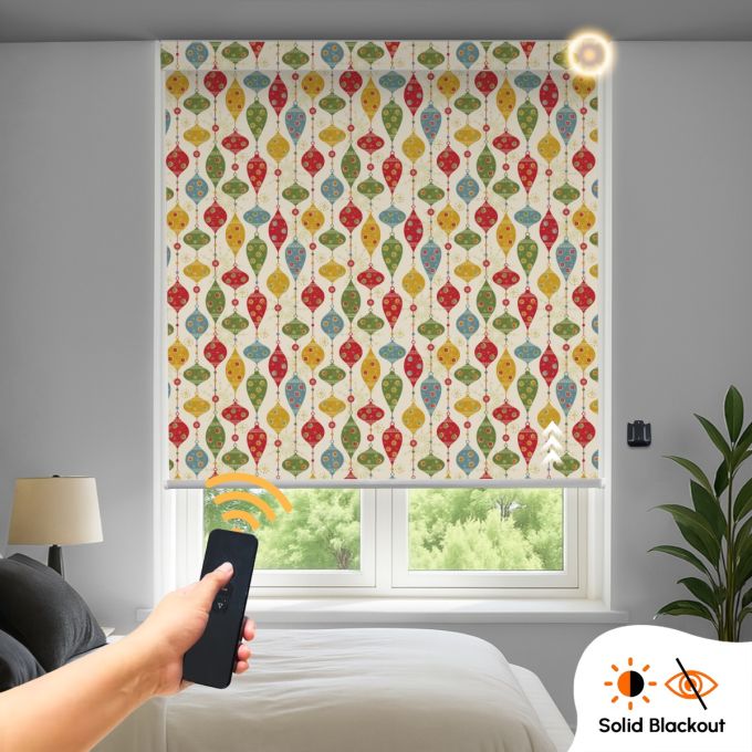Hippo Blackout Printed Motorised Indoor Roller Blind (Form Coated Polyester) 