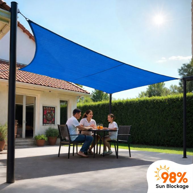Hippo 98% Sun Block Shade Sail (Four Sided)