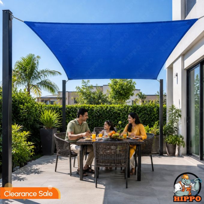 Hippo 98% Sun Block Shade Sail (Four Sided) I Clearance Sale