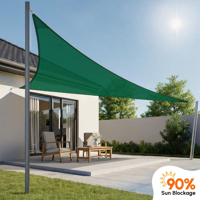 Hippo 90% Sun Block Shade Sail (Three Sided)