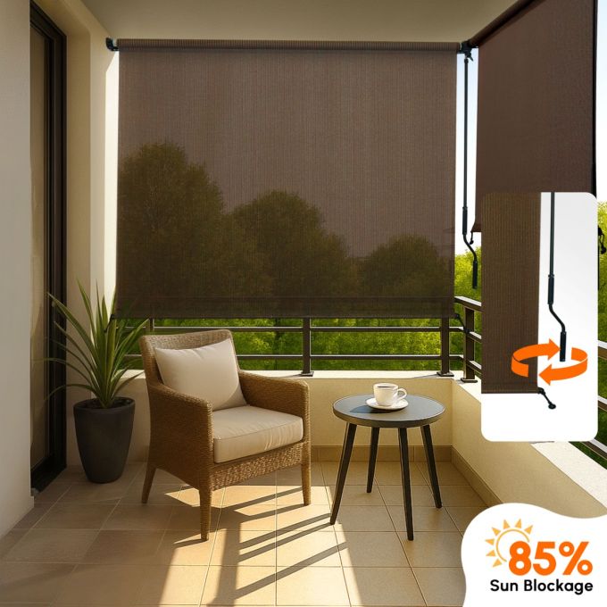 Hippo 85% Sun Block Outdoor Crank Blind (HDPE)