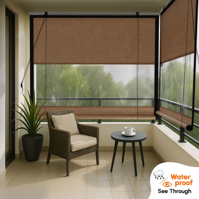 Hippo See-Through Waterproof Outdoor Chick Blind (Coated HDPE & Premium PVC)