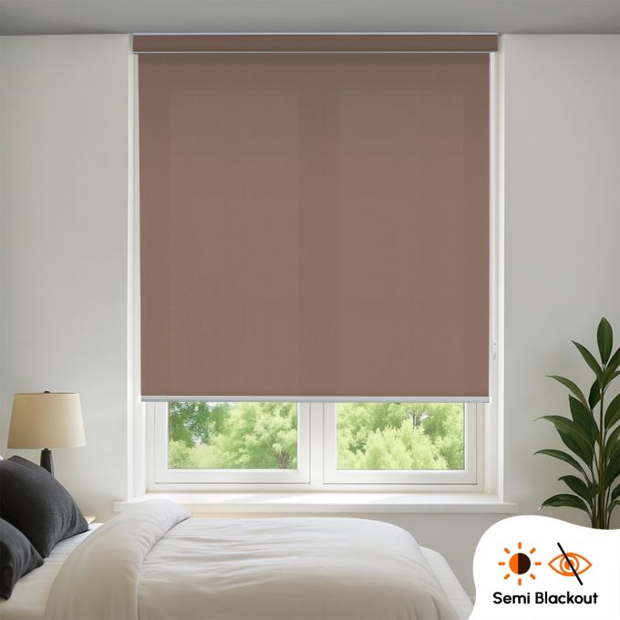 Hippo Semi Blackout Solid Indoor Roller Blind (Polyester)
