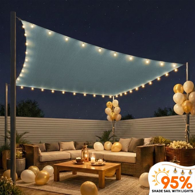 Hippo 95% Sun Block Shade Sail Wit Light (Four Sided)