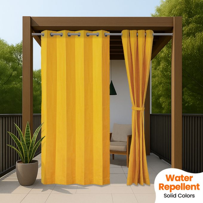 Hippo Water Repellent Premium Outdoor Curtains (Polyester Solution Dyed)
